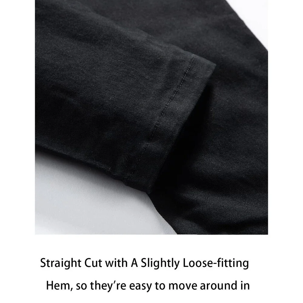 WIYOSHY Boys' Black Solid Color Drawstring Elastic Waist Chino Pants US 12